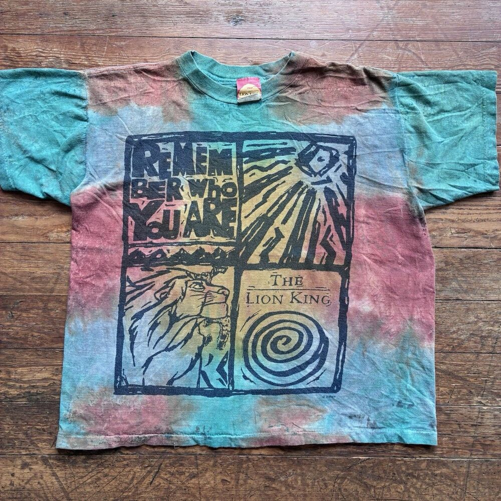 Vintage The Lion King Remember Who You Are Tie Dye T-Shirt Single Stitch L